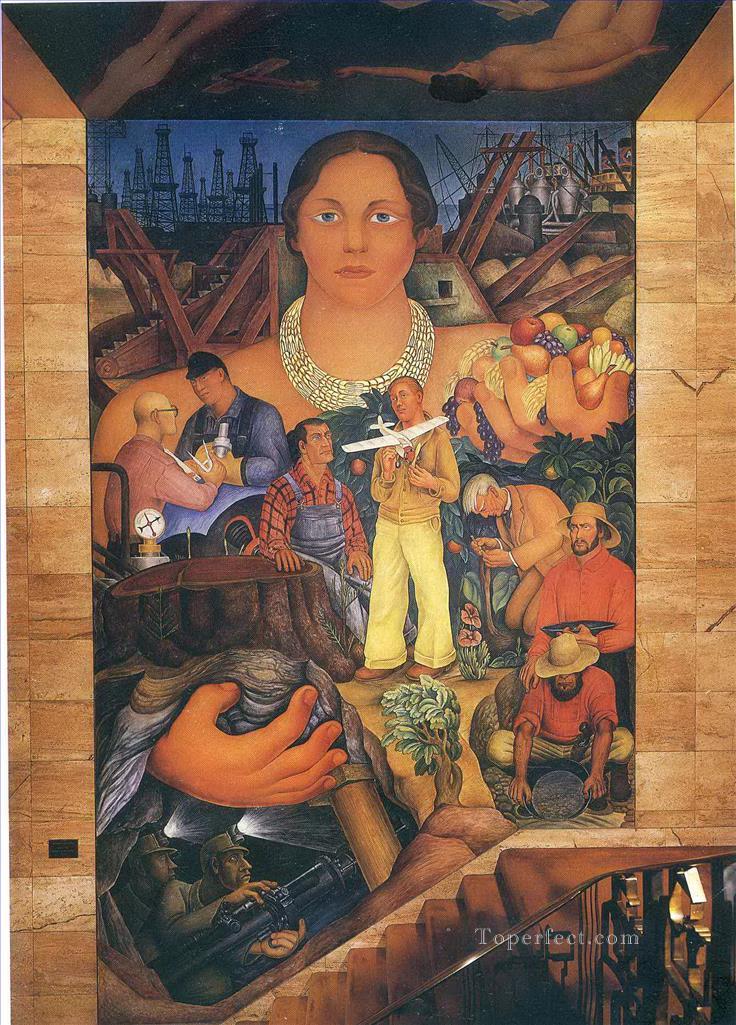 alegoría de california 1931 Diego Rivera Pintura al óleo